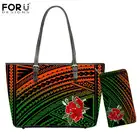 Лидер продаж, стильная женская сумка и кошелек FORUDESIGNS, полинезийская Женская пляжная сумка-тоут с цветочным принтом