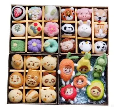 Набор сладких фруктов десертов шерстяной для вышивания войлок игла валяния