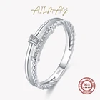 Модное женское кольцо на палец Ailmay из 925 стерлингового серебра пробы с прозрачными цветами из конопли с фианитом для помолвки на свадьбу ювелирные изделия для женщин