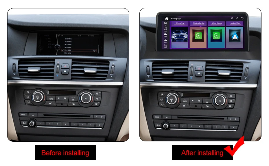 Автомобильный мультимедийный экран Apple CarPlay 10 25 дюйма Android для BMW X3 F25 X4 F26 CIC NBT IPhone IOS