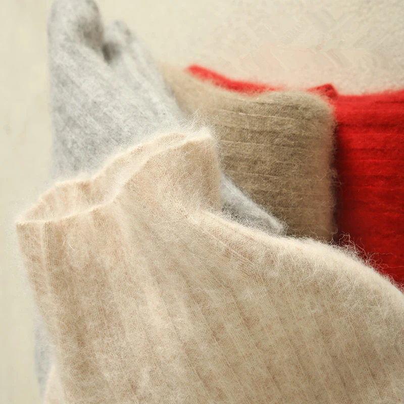 

Super Warm 100% Mink Cashmere Sweaters and Pullovers Women Winter High Elasticity Soft Tops Female Turtleneck Basic Jumper