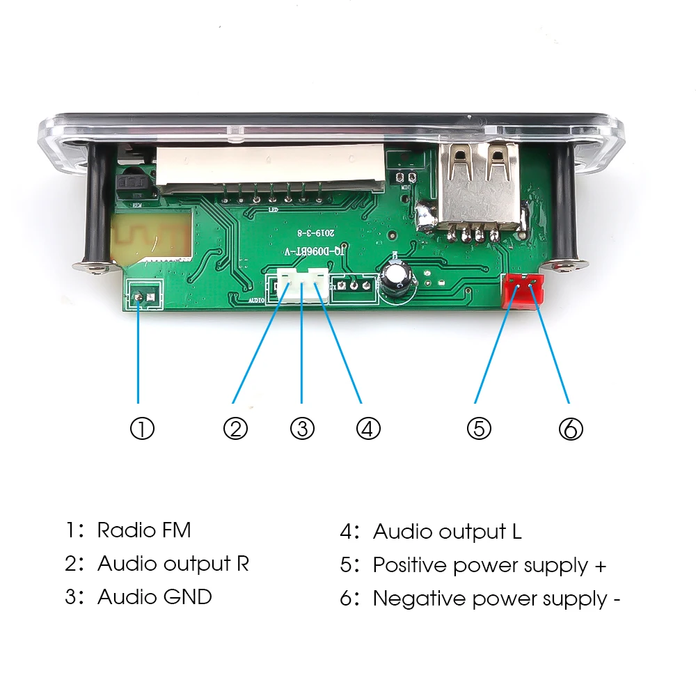KEBIDU DC 5 в 12 В Bluetooth MP3 WMA декодер плата аудио модуль Поддержка USB SD AUX FM радио для