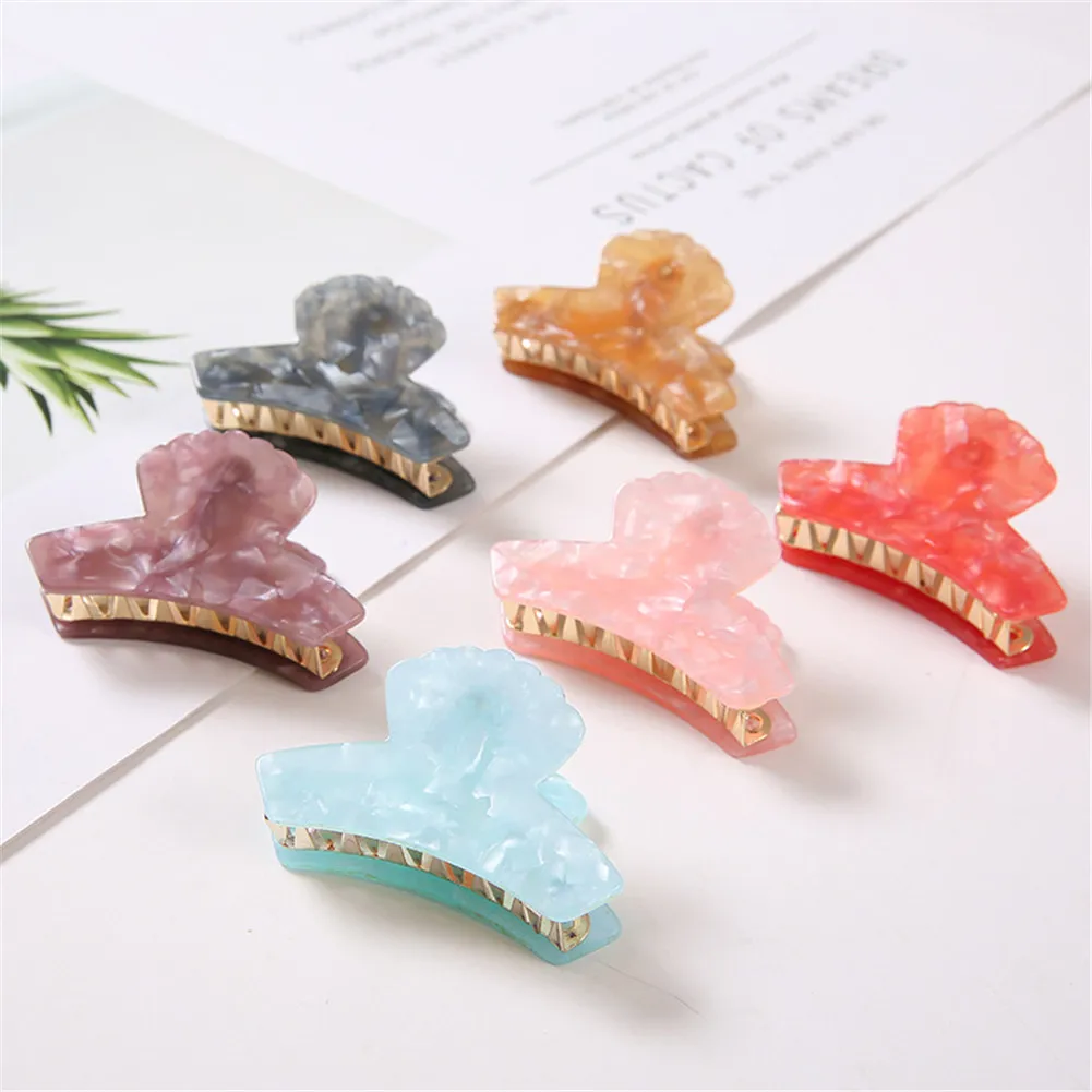 

Заколка-краб для волос, акриловая, с цветами