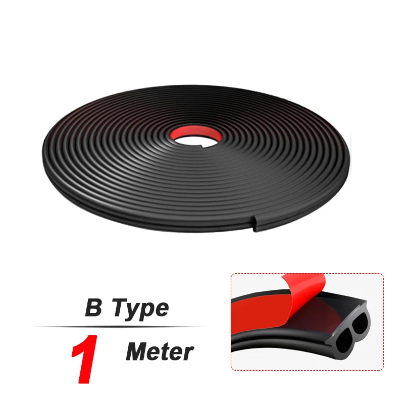 Универсальная полоса уплотнения для дверей автомобиля типа B с клейкой лентой для шумоизоляции багажника и герметизации салона.