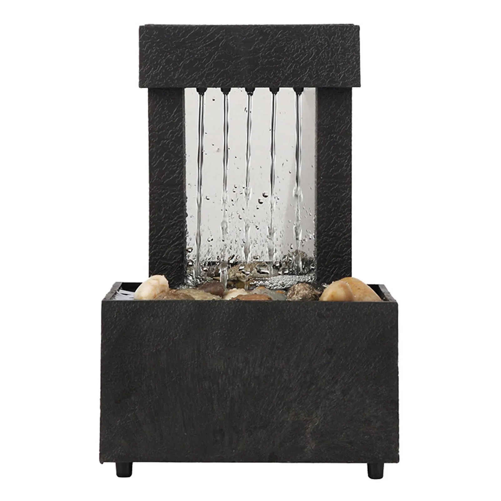 

Indoor Fountain Decorative LED Lighting Desktop Fountain Lighted Waterfall Tabletop Fountain With Stones For Office Home Decor