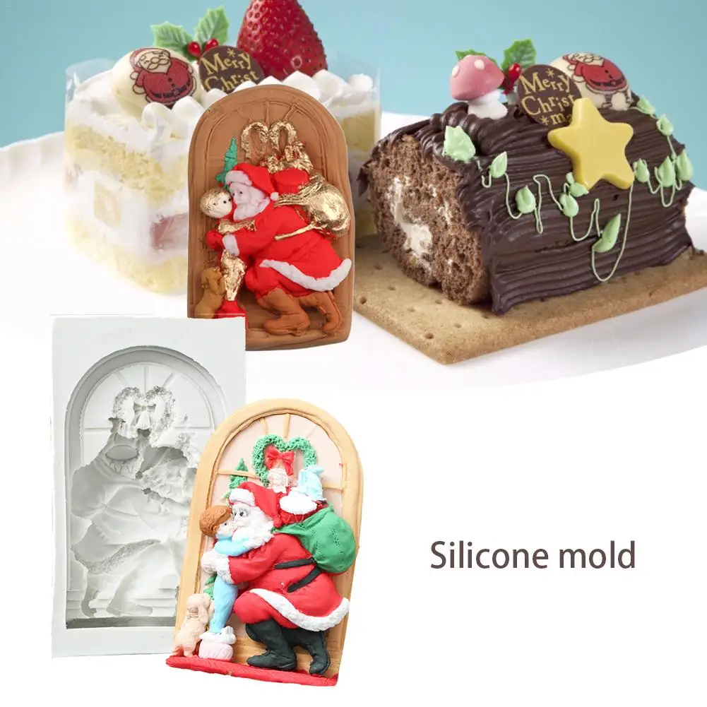 Рождественская тема силиконовая форма Санта Клаус DIY торт границы инструменты