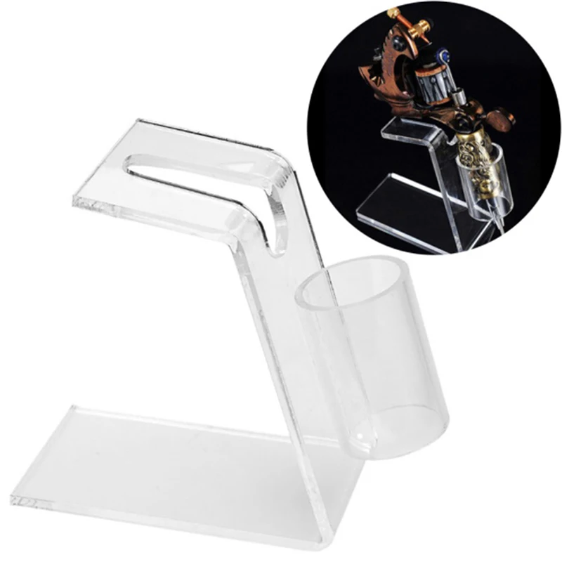 

1×Cear Acrylic Tattoo Machine Pen Holder Stand Tattoo Gun Supply Rack Organzier