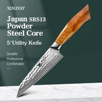 xinzuo 5 utility kitchen knives srs13r2sg2 powder steel core damascus peeling paring fruit knife small knife