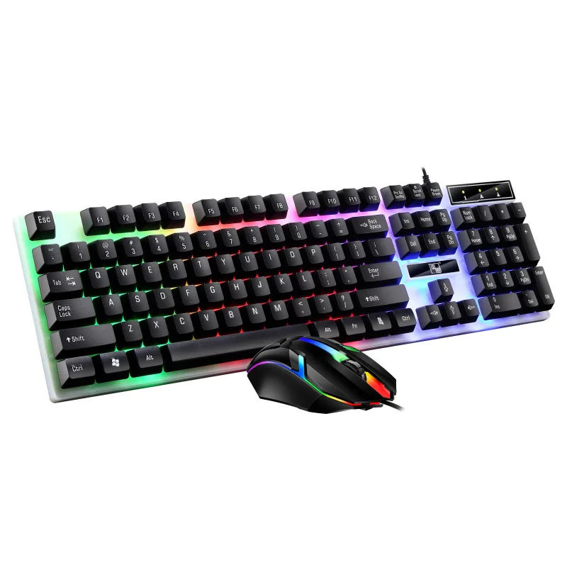 

Lx-2020 Suspended Colorful Luminous Keyboard And Mouse Set USB Wired Mechanical Keyboard And Mouse Set