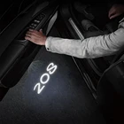 2 шт. светодиодный лазерный проектор для нового Peugeot 208 GT Line GTS GTI Turbo CC светильник для двери автомобиля эмблема аксессуары для настройки