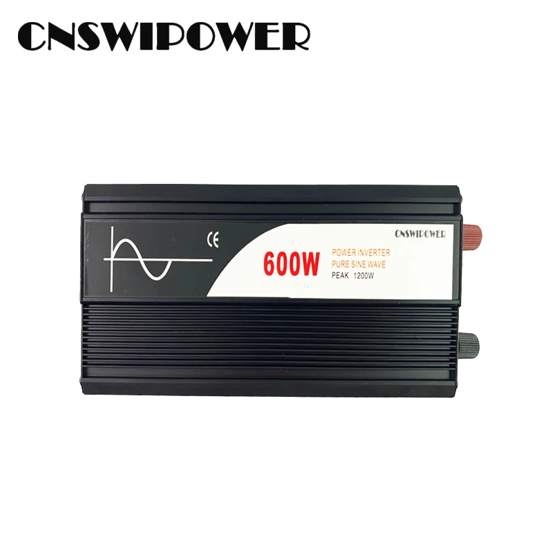 600 Вт Чистая синусоида солнечный инвертор переменного тока DC 12V 24V 48V к переменному току 110V 220V(Пиковый 1200 Вт