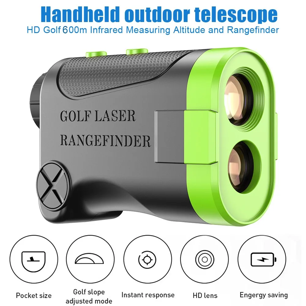 

Golf Rangefinder 600M 6X Distance Meter Speed Tester Flagpole Locking Slope Distance Correction Range Finder