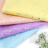 tulle mesh fabric glitter sequin star organza gauze fabric cloth home textile patchwork diy apparel sewing material 90150cm
