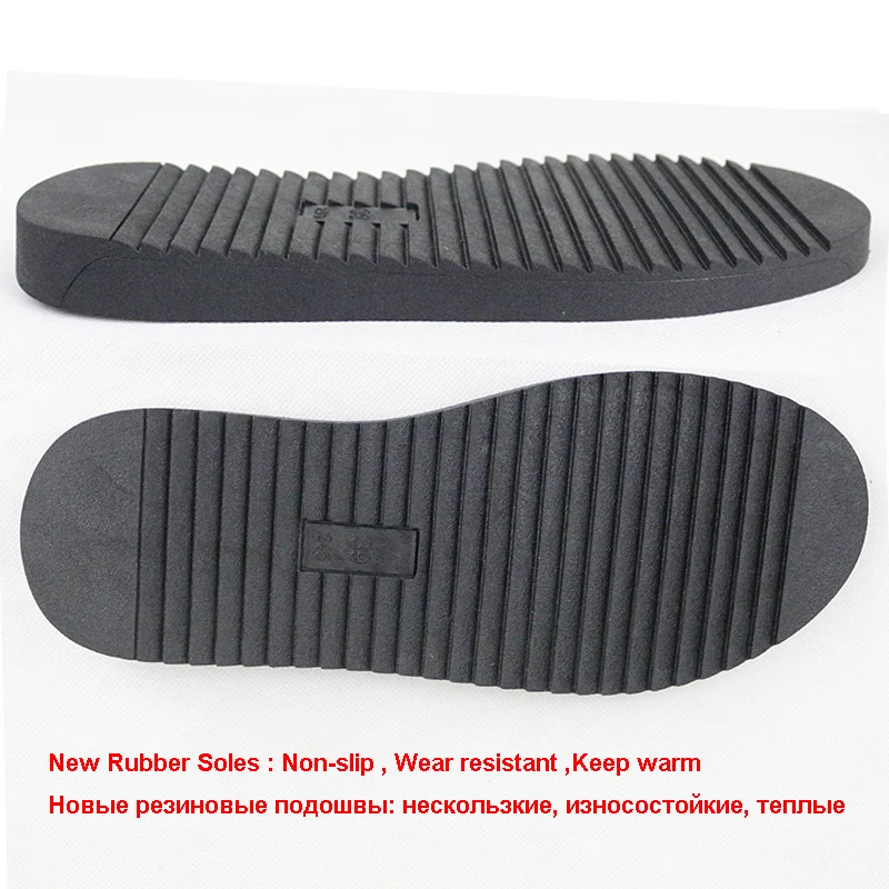 Теплые ботинки из натуральной яловой кожи Модные водонепроницаемые теплые