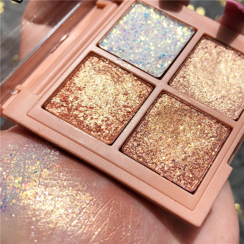 

Professional Eye Shadow Palette Makeup 4 Colors Matte Glitter Shimmer and Shine Diamond Powder New Pigmented Eyeshadow Cosmetics