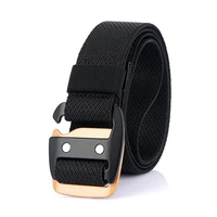 new 2021 casual woven stretch wear resistant tactical belt outdoor metal barb buckle mens jeans versatile elastic belt 3 4