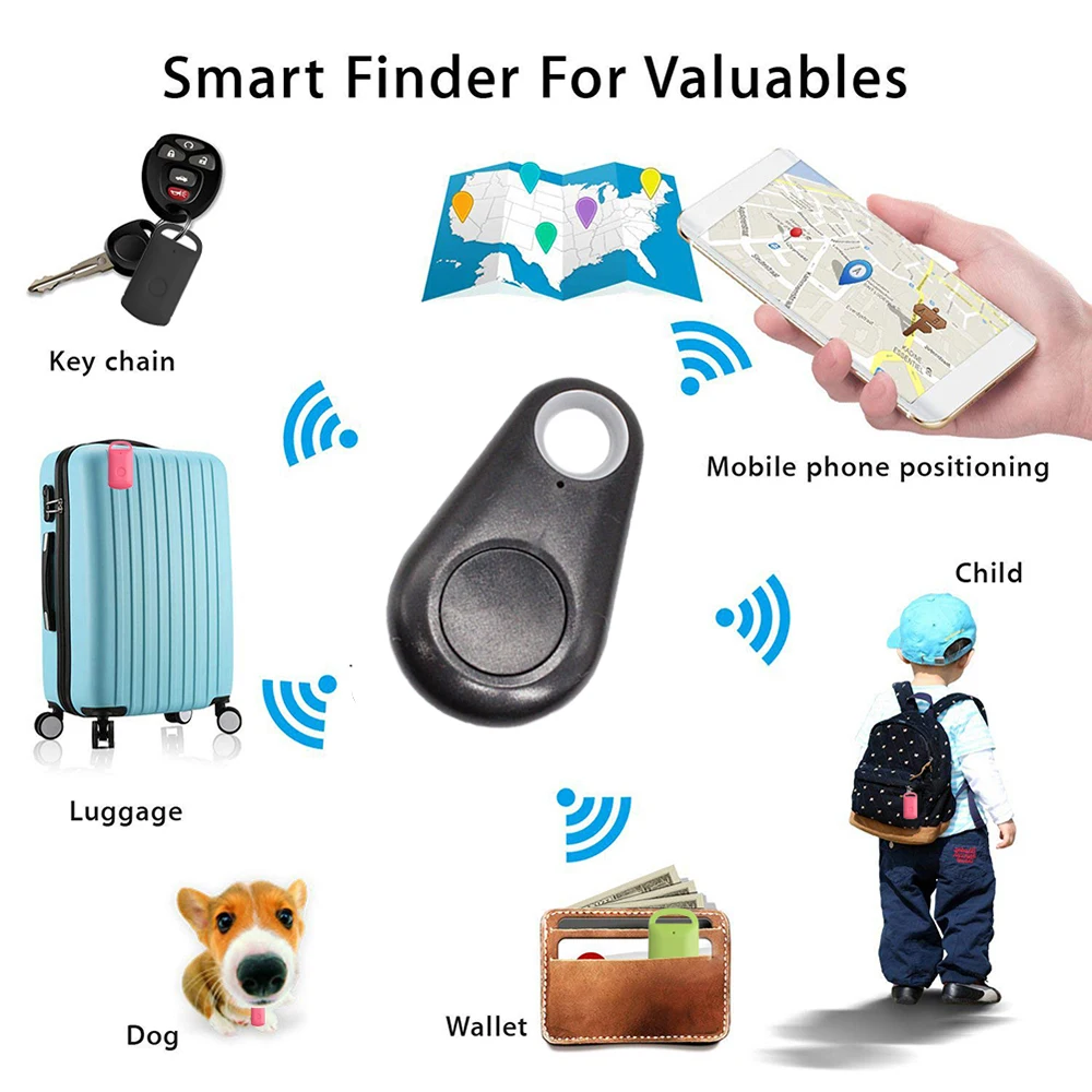 mini anti lost keychain smart tag bluetooth finder device gps bi directional alarm tracker phone wallet pet child key locator free global shipping