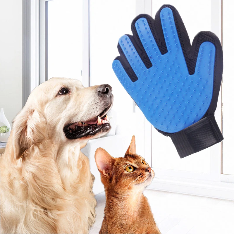 

Шерсть домашних животных перчатка гребень стрижка кошек и собак чистящие перчатки Deshedding для удаления волос Массажная щетка животное кошка ...