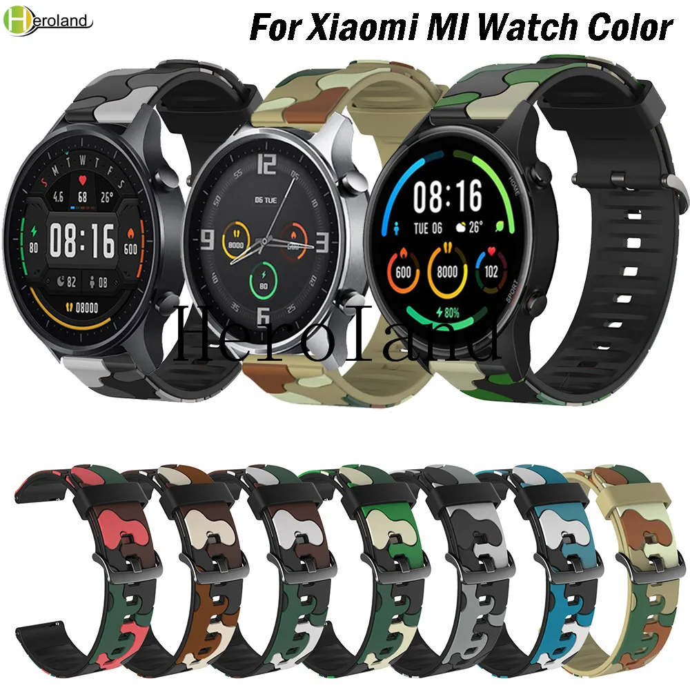 

Silicone 22mm Watchstrap band For Xiaomi MI Watch Color Sport Smart Wristband bracelet wriststrap For Garmin Vivoactive 3 4 Belt