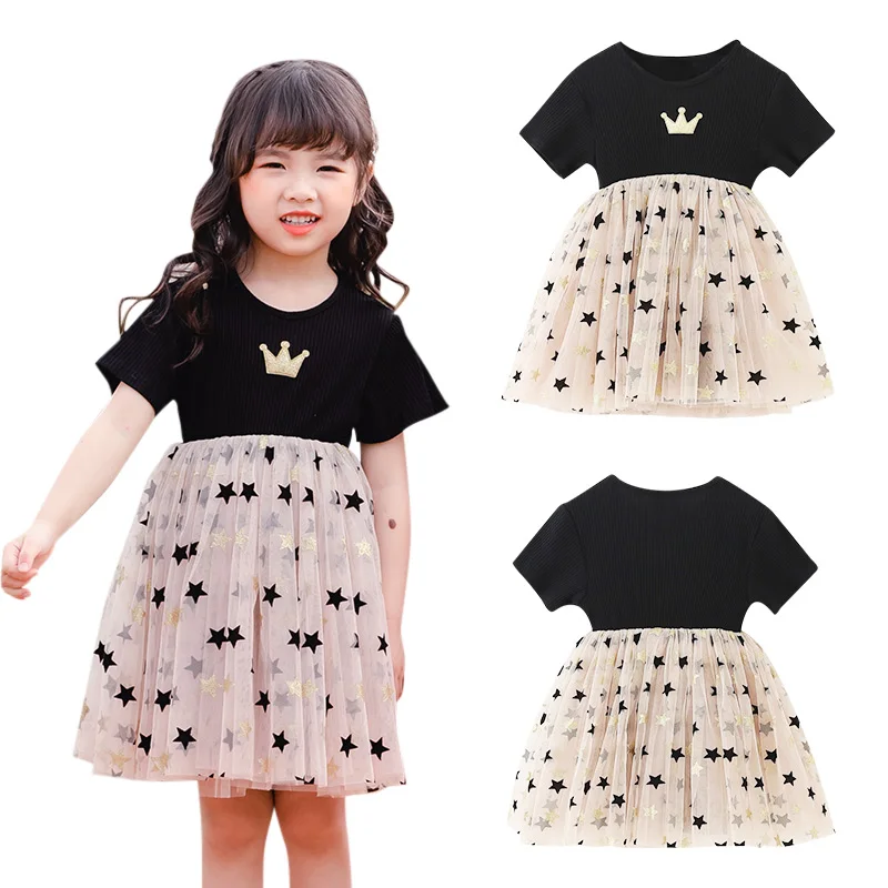 Новое платье принцессы для малышей платья с короткими рукавами для маленьких девочек летнее платье для дня рождения