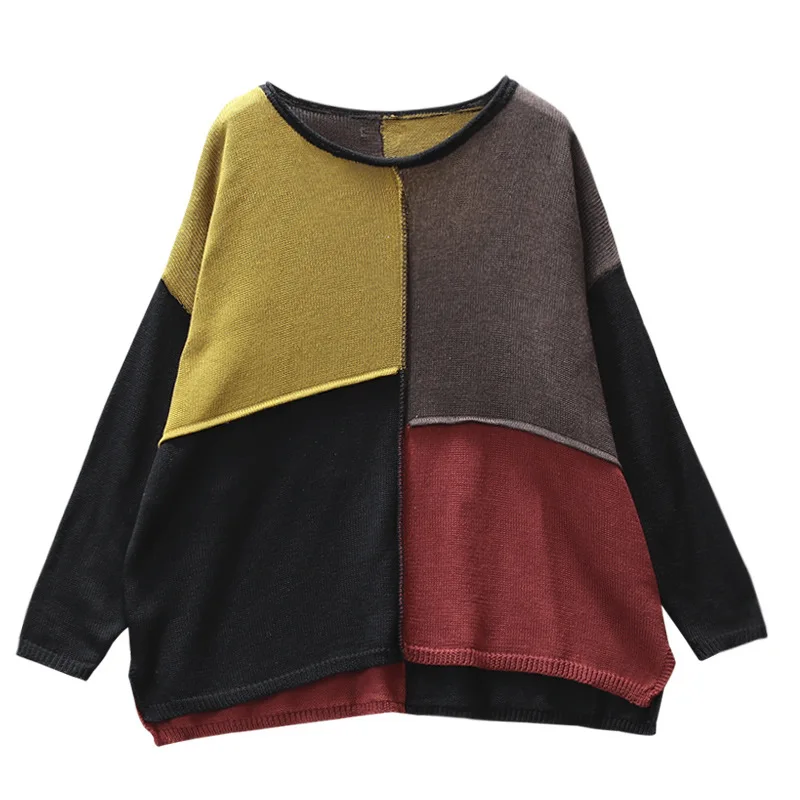 Осенняя футболка Женские Вязаные свободные пуловеры 2019 новые женские топы с