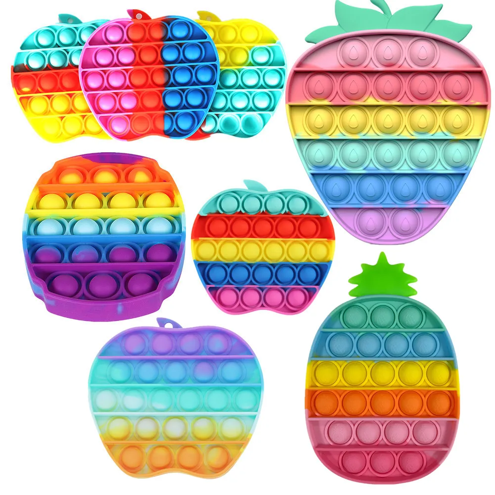 

Rainbow Cartoon Push Bubble Sensory Toy for Autisim Special Needs Silicone Anti Stress Toys