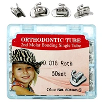 200 pcs dental orthodontic non conv buccal tubes roth 018 2nd molar 50 set 2g