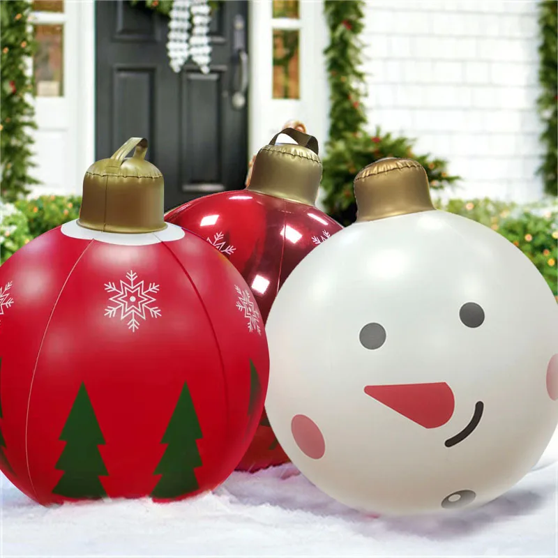 

Рождественские надувные декоративные шары, 60 см, уличный гигантский шар из ПВХ, украшение для рождественской елки, домашние уличные игрушки...