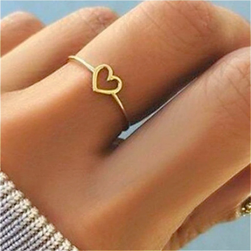 Visisap полый любящее сердце кольца для женщин Подарки тисненый Best Friend