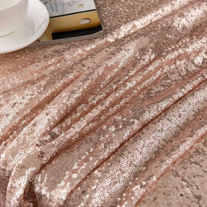 

Shine Sequin Tablecloth for Wedding Gold Silver Rose Sequins Embroidered Table Cloth Party Banquet Tables Decoration Cover