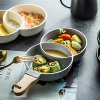 antowall creative ceramic plate nordic snack food divided plate home tableware bowl