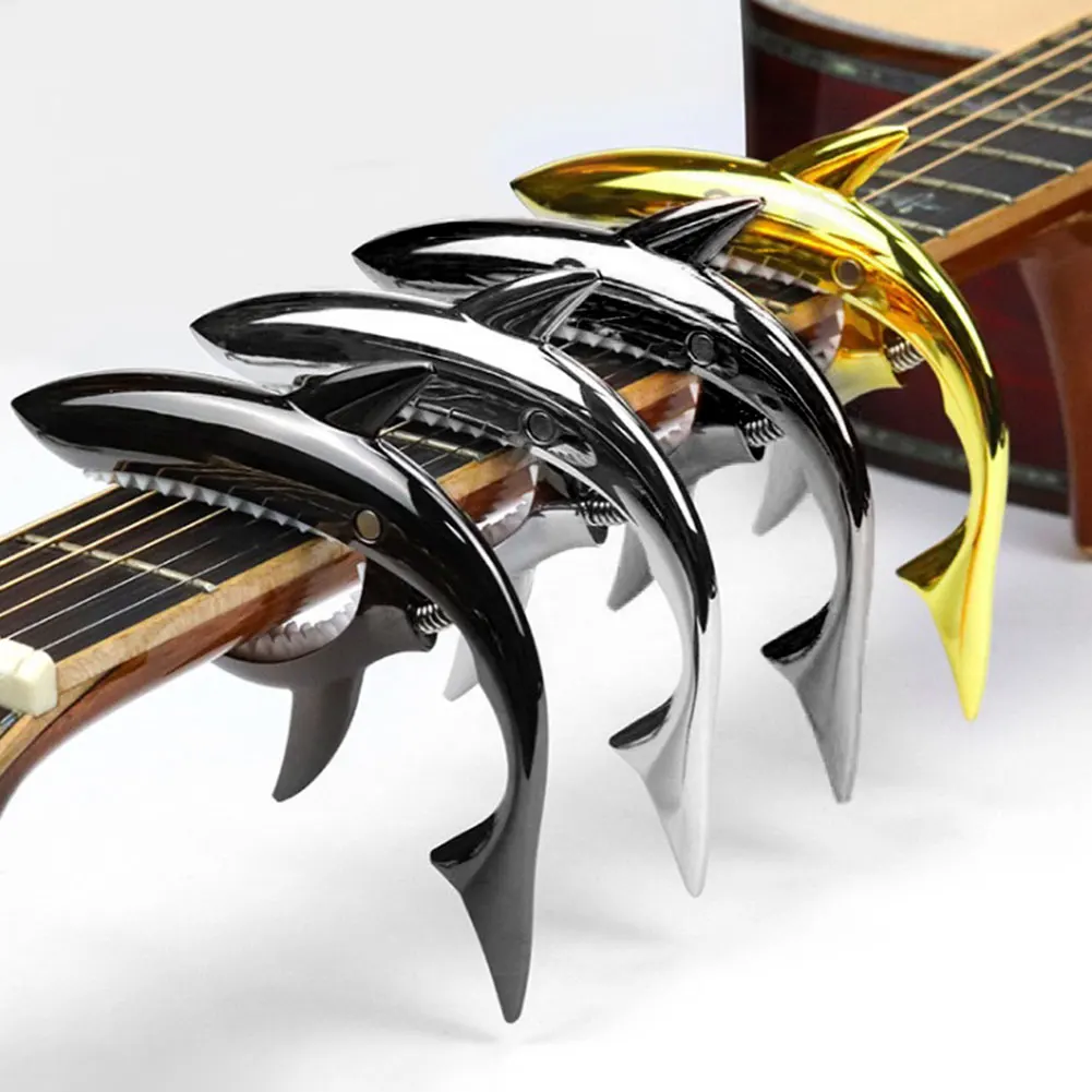 

Shark Guitar Capo Zinc Alloy Universal Quick Change Clamp For Acoustic Classic Electric Guitarra Musical Instrument Accessories