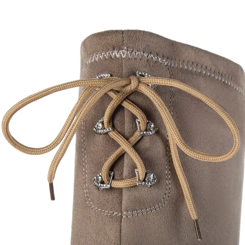 Дамские Модные Простые зимние теплые длинные сапоги RIZABINA 2020 Размер 29-46