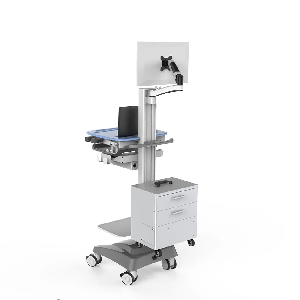 

Integrated computer cart with computer case for operation room