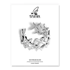 Кольцо женское из серебра 925 пробы, с листьями геометрической формы