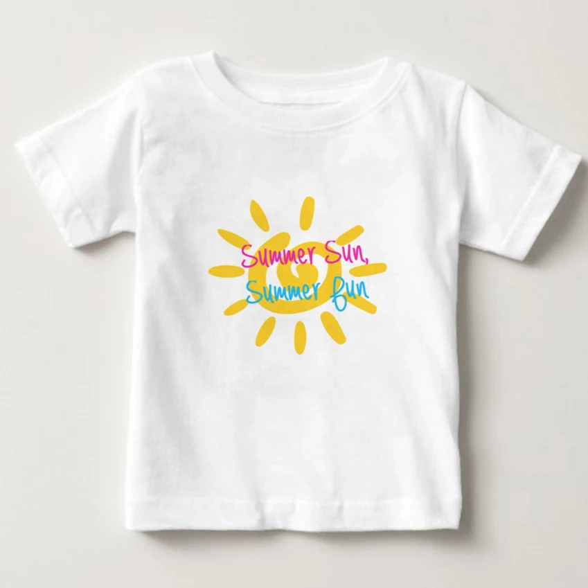 

Sunshine Pattern T shirt Camisoles kids cotton Short sleeve t shirt Summer O-round collar t-shirt girl/boy tops 2020 tee shirts