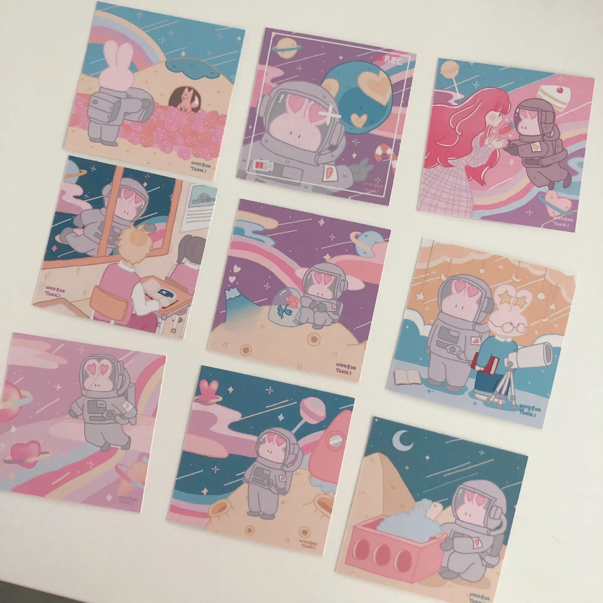 9 листов декоративные открытки с изображением симпатичного астронавта и