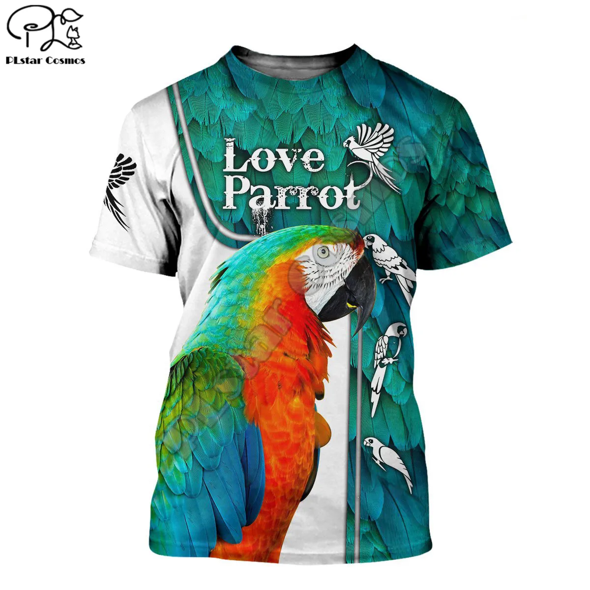 

PLstar Cosmos Animal Macaw Parrot 3D Printed New Summer Retro Fun Top Short Sleeve T-shirt Street Unisex Style-13