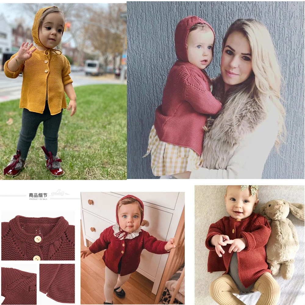 Вязаные шапки для малышей свитер Одежда новорожденных маленьких девочек и