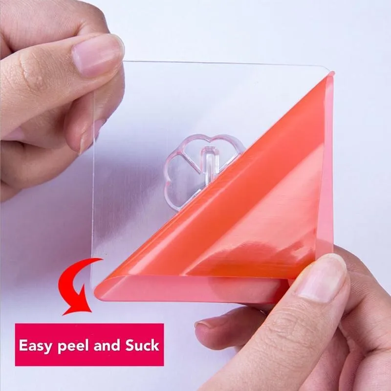 

6*6cm Strong Suction Cup Hook Transparent Storage Sticky Hook Waterproof Adhesive Hanger Kitchen Suction Cup Hook 2/5/10/20 Pcs