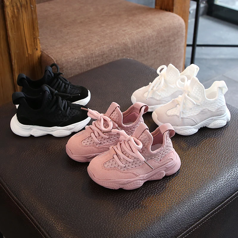 Спортивные кеды для малышей Новинка 2019 года трикотажная дышащая обувь девочек