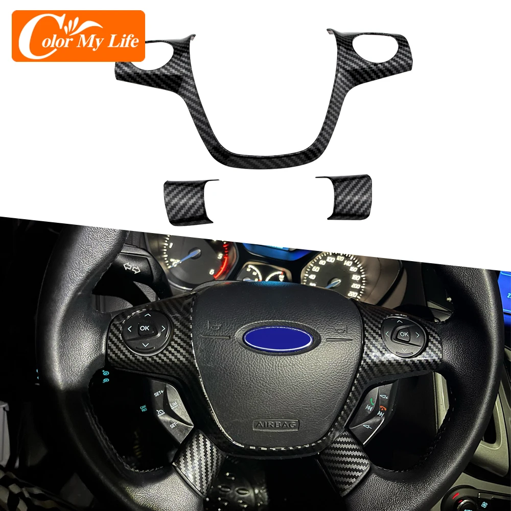 

Color My Life Car Steering Wheel Panel Cover Sticker Case for Ford Grand Cmax Grand C-MAX 2011 2012 2013 2014 Accessories