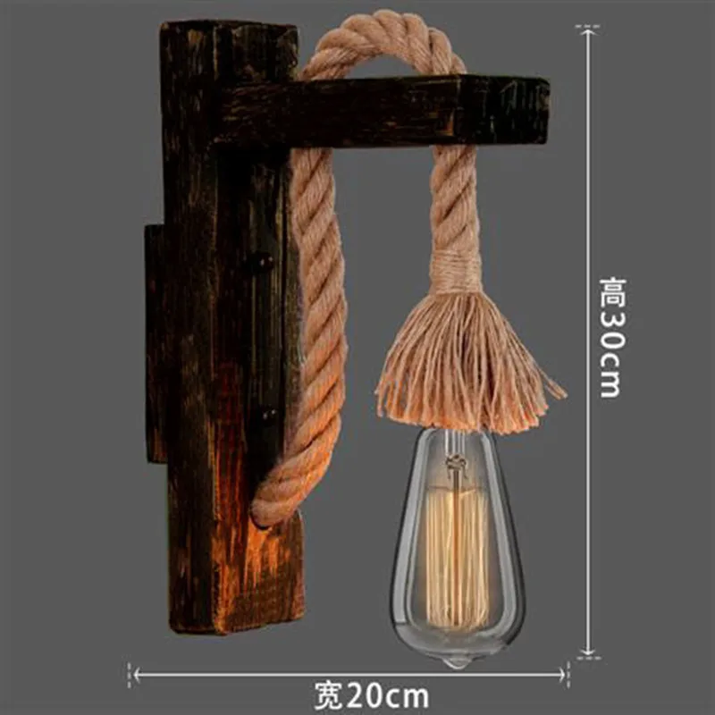 Industrial Retro Wall Lamp E27 American LOFT wood LED Corridor Balcony Light for Indoor Fixtures wooden base | Лампы и освещение