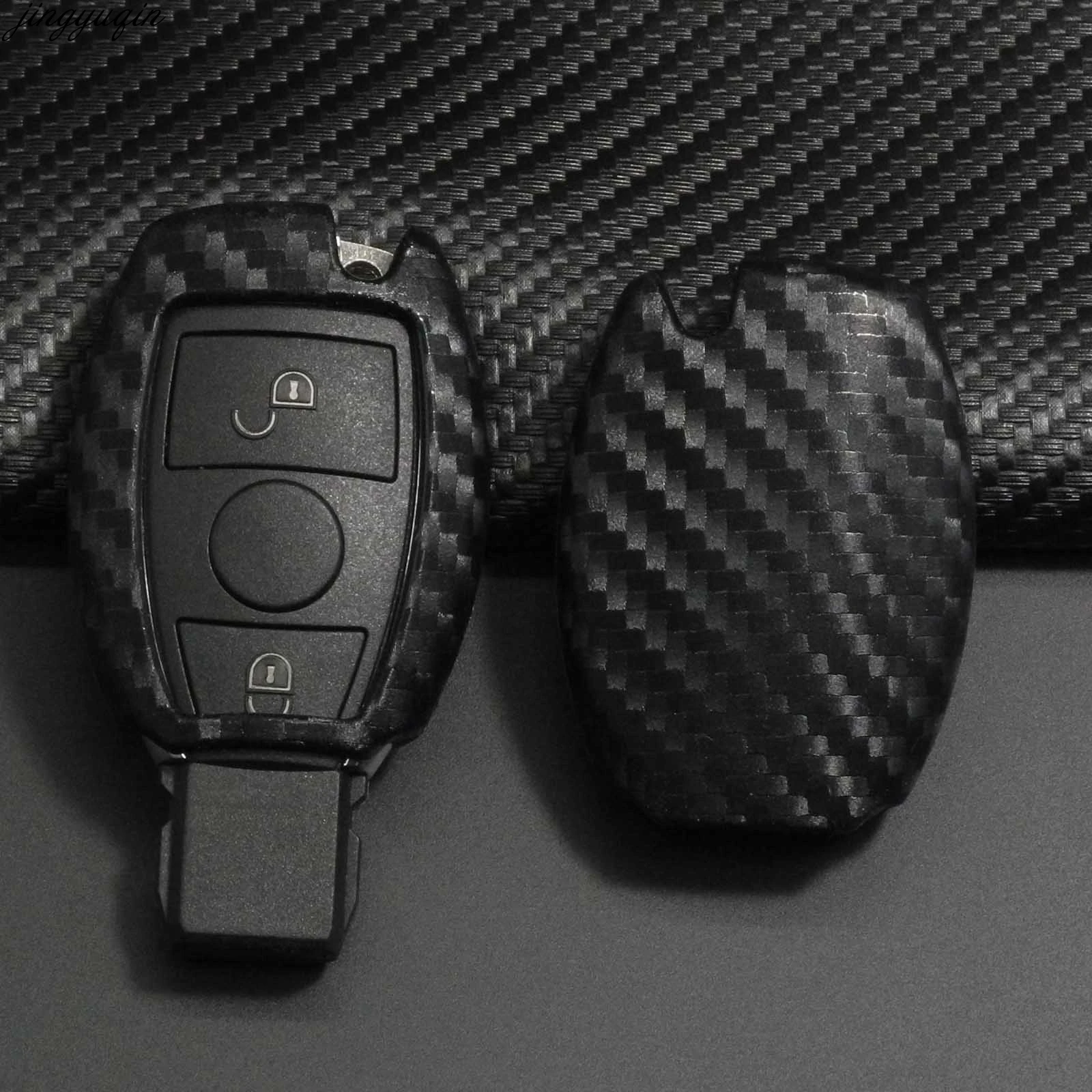 Карбоновый силиконовый чехол для Mercedes benz CLS CLA GL R SLK AMG A B C S класс 2/3 Кнопка