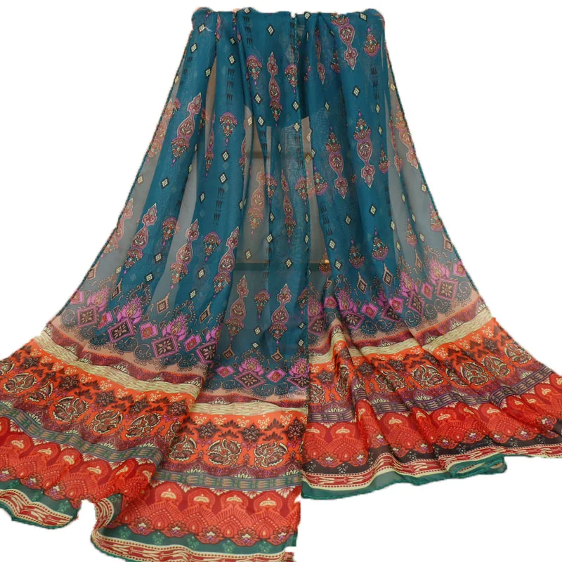 Laven Индия богемное пляжное шифоновое платье с цветами шарф Для женщин принт