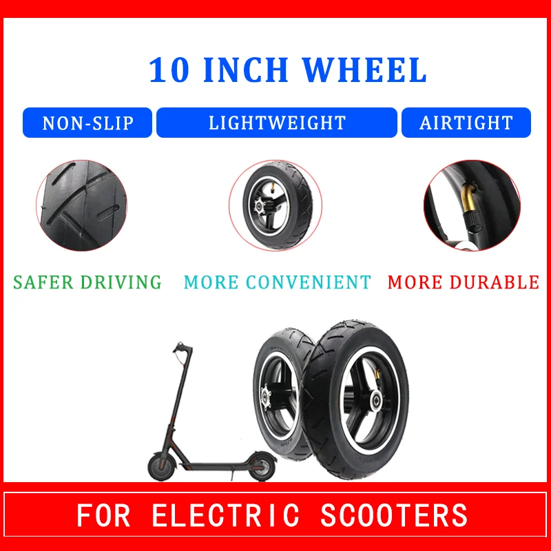 

10 Inch 10X2.125 Alloy Inflatable Wheel For Electric Scooter Folding Bike Smart Balance Scooter Explosion-proof Tyre