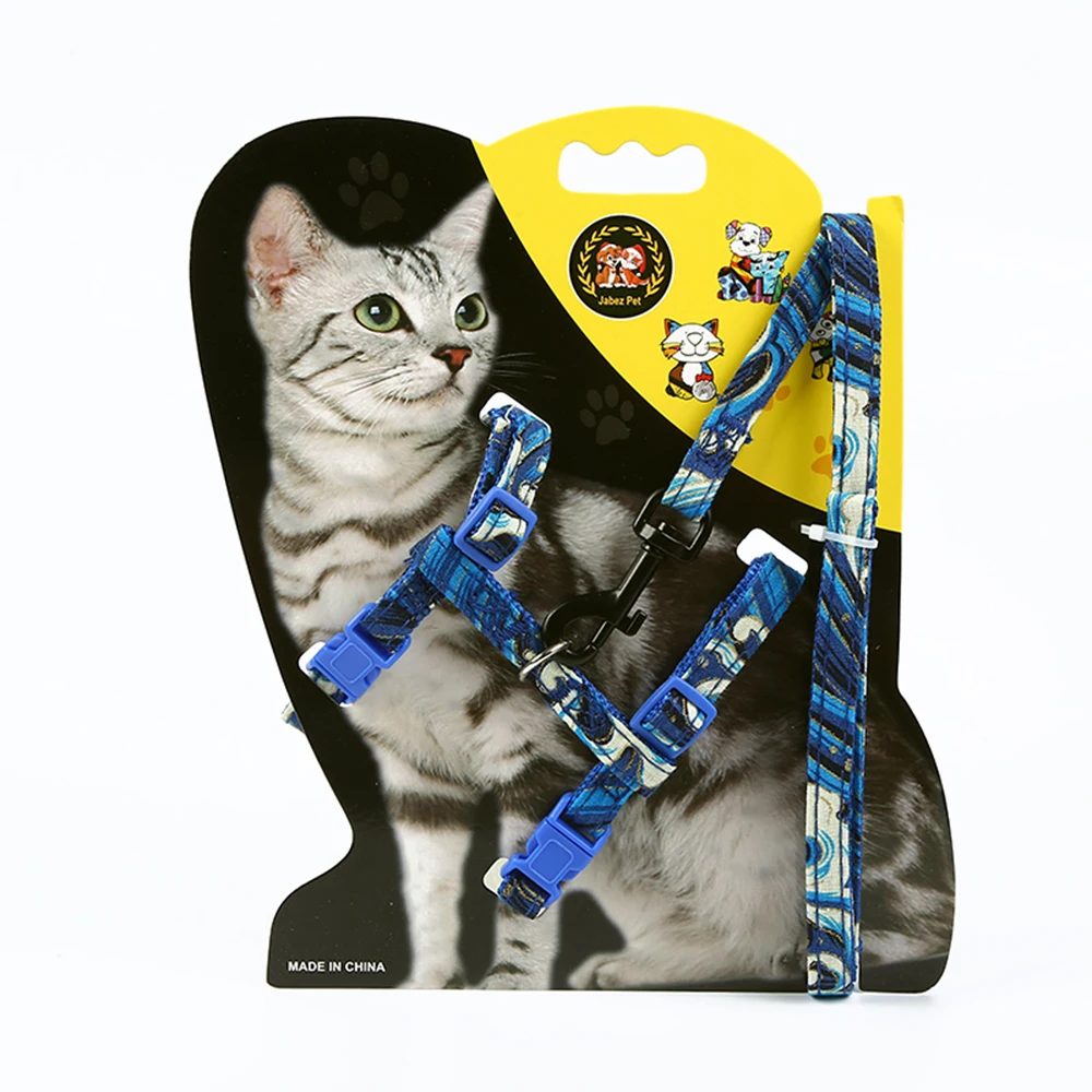 

240 Sets/lot Polyester Cats kitten Harness and Leash Set Kitten Puppy Small Dogs Walking Leash Pet Product