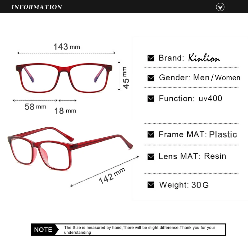 

Kinlion Square Eye Glasses Frames for Women Retangle Big Frame Mens Eyewear Frames Vintage Clear Glasses Spectacle Frames Gafas