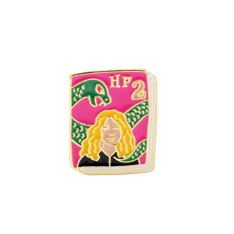 D614 Горячая hp фильм Знак школы Хогвартс на булавке брошь с милой эмалевые броши, булавки дары святить 9/3/4 книги Косплэй подарок - Окраска металла: D614