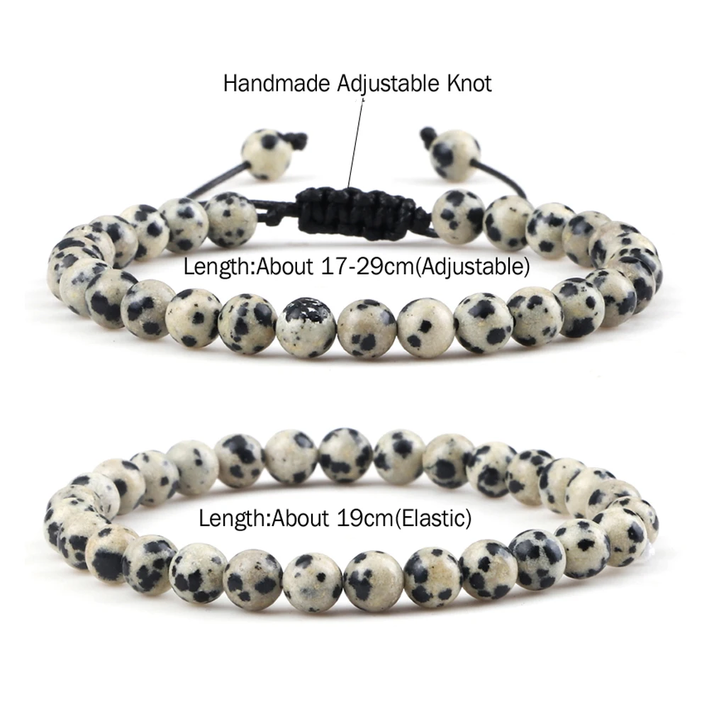 

Handmade Adjustable Couples Bracelets 4 6 8MM Charm Braided Elastic Strand Bracelets&Bangles for Women Men Lovers Jewery Gifts